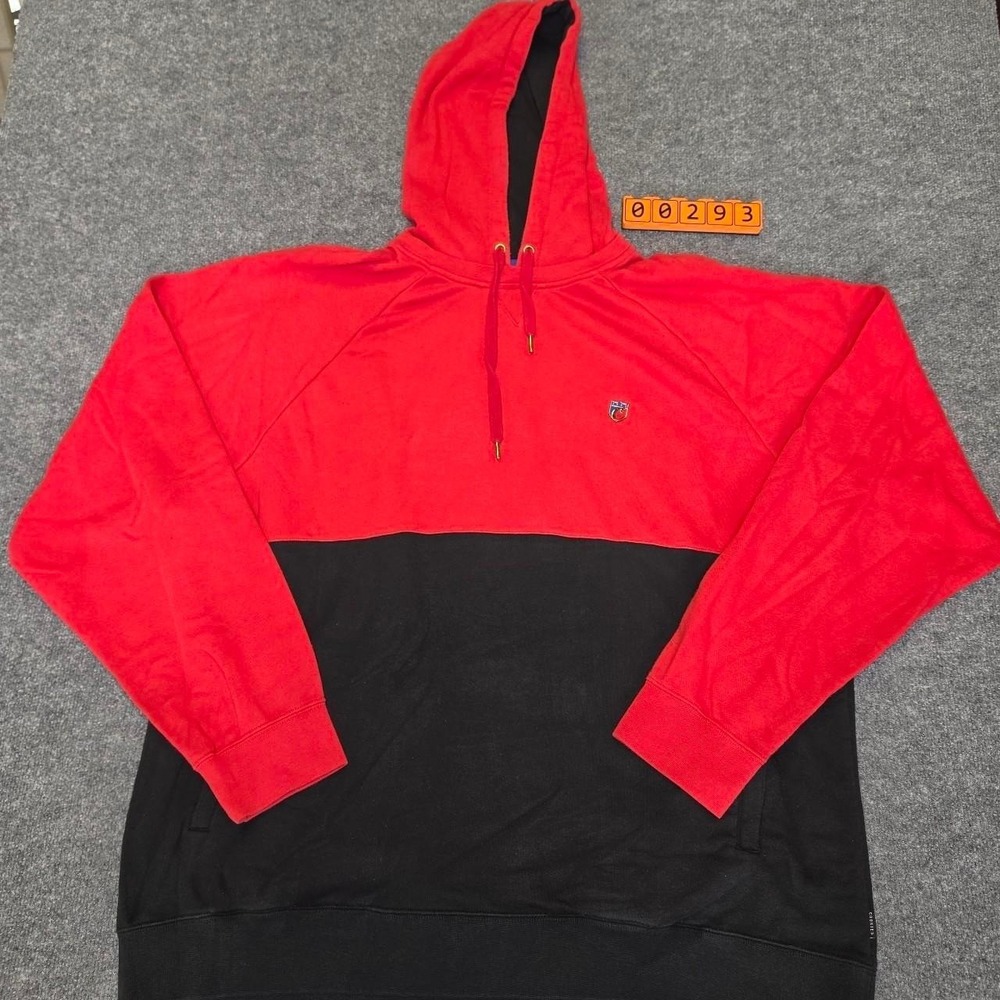 Cookies Red and black color-blocked hoodie with  logo. Size 3XL.